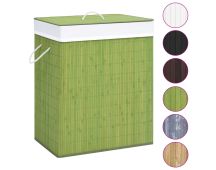 vidaXL Bamboo Laundry Basket with Single Section Green 83 L