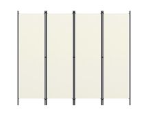 vidaXL 4-Panel Room Divider Cream White 200x180 cm