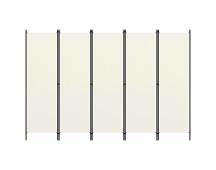 vidaXL 5-Panel Room Divider Cream White 250x180 cm