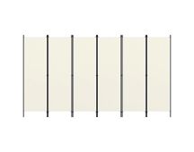 vidaXL 6-Panel Room Divider Cream White 300x180 cm