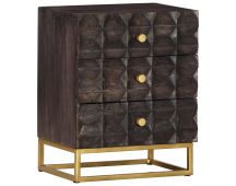 vidaXL Bed Cabinet Black 40x30x50 cm Solid Mango Wood