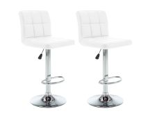 vidaXL Bar Stools 2 pcs White Faux Leather