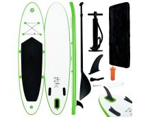 vidaXL Inflatable Stand Up Paddle Board Set Green and White
