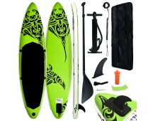 vidaXL Inflatable Stand Up Paddleboard Set 320x76x15 cm Green