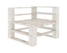 vidaXL Garden Pallet Corner Sofa Wood White