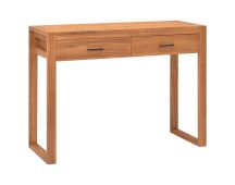 vidaXL Desk with 2 Drawers 100x40x75 cm Teak Wood