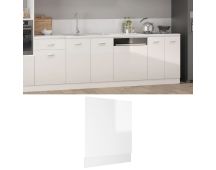 vidaXL Dishwasher Panel High Gloss White 59.5x3x67 cm Engineered Wood