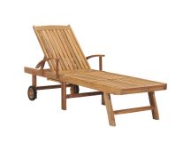 vidaXL Sun Lounger Solid Teak Wood