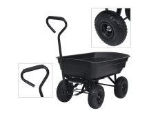 vidaXL Garden Tipping Hand Cart 300 kg 75L Black