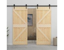 vidaXL Sliding Door with Hardware Set 80x210 cm Solid Pine Wood