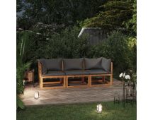 vidaXL 3-Seater Garden Sofa with Cushion Solid Acacia Wood