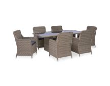 vidaXL 7 Piece Outdoor Dining Set Poly Rattan Brown