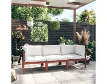 vidaXL 3-Seater Garden Sofa with Cushion Solid Acacia Wood