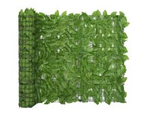 vidaXL Balcony Screen with Green Leaves 400x100 cm