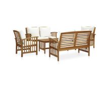 vidaXL 5 Piece Garden Lounge Set with Cushions Solid Acacia Wood (310257+310260+310263)