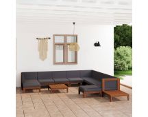 vidaXL 12 Piece Garden Lounge Set with Cushions Solid Acacia Wood