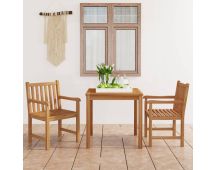 vidaXL 3 Piece Garden Dining Set Solid Teak Wood