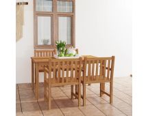 vidaXL 5 Piece Garden Dining Set Solid Teak Wood