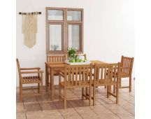 vidaXL 7 Piece Garden Dining Set Solid Teak Wood