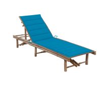 vidaXL Garden Sun Lounger with Cushion Bamboo