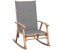 vidaXL Rocking Chair with cushion Bamboo