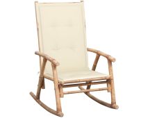 vidaXL Rocking Chair with cushion Bamboo