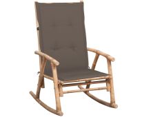 vidaXL Rocking Chair with cushion Bamboo