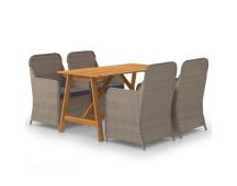 vidaXL 5 Piece Garden Dining Set Brown