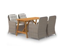 vidaXL 5 Piece Garden Dining Set Brown