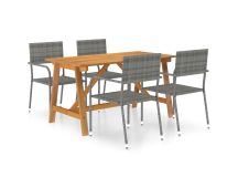 vidaXL 5 Piece Garden Dining Set Grey