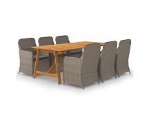 vidaXL 7 Piece Garden Dining Set Brown