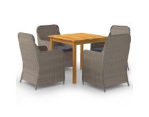 vidaXL 5 Piece Garden Dining Set Brown