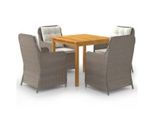 vidaXL 5 Piece Garden Dining Set Brown