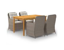 vidaXL 5 Piece Garden Dining Set Brown