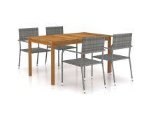 vidaXL 5 Piece Garden Dining Set Grey