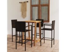 vidaXL 5 Piece Garden Bar Set Brown