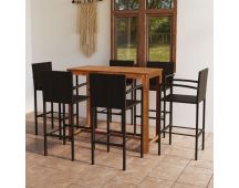 vidaXL 7 Piece Garden Bar Set Brown