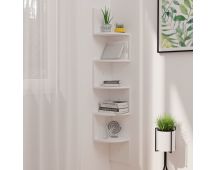 vidaXL Wall Corner Shelf White 19x19x123 cm Engineered Wood