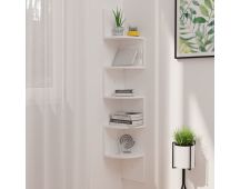 vidaXL Wall Corner Shelf High Gloss White 19x19x123 cm Engineered Wood