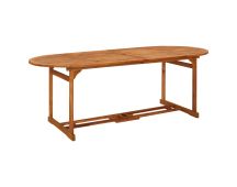 vidaXL Garden Dining Table 220x90x75 cm Solid Wood Acacia