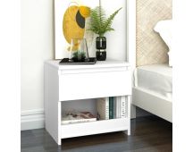 vidaXL Bedside Cabinet White 40x30x39 cm Engineered Wood