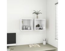 vidaXL Wall Cabinets 2 pcs High Gloss White 37x37x37 cm Engineered Wood