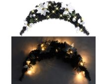 vidaXL Christmas Arch with LED Lights Black 90 cm PVC