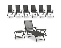 vidaXL 9 Piece Garden Lounge Set Black and Anthracite