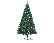 vidaXL Artificial Half Pre-lit Christmas Tree with Stand Green 120 cm PVC