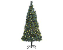 vidaXL Artificial Christmas Tree with LEDs&Stand Green 120 cm PET