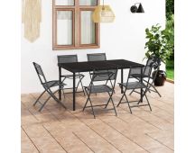 vidaXL 7 Piece Outdoor Dining Set Steel