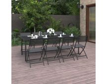 vidaXL 9 Piece Outdoor Dining Set Steel