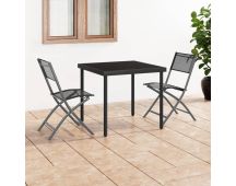 vidaXL 3 Piece Outdoor Dining Set Steel