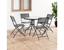 vidaXL 5 Piece Outdoor Dining Set Steel